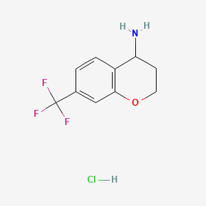 7-(Trifluoromethyl)chroman-4-amine hydrochloride chemical structure (CAS 191608-40-9)