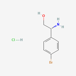 (R)-2-Amino-2-(4-bromophenyl)ethanol hydrochloride chemical structure (CAS 1916569-82-8)
