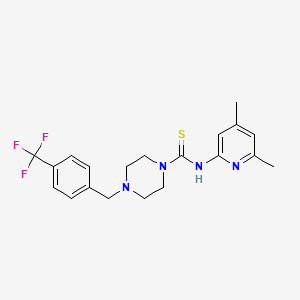 N-(4,6-Dimethylpyridin-2-yl)-4-(4-(trifluoromethyl)benzyl)piperazine-1-carbothioamide chemical structure (CAS 1916571-90-8)