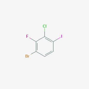 1-Bromo-3-chloro-2-fluoro-4-iodobenzene chemical structure (CAS 1917307-72-2)