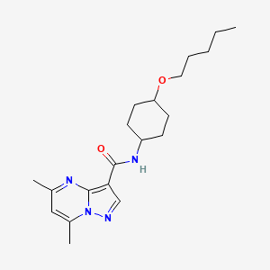 5,7-Dimethyl-N-(trans-4-(pentyloxy)cyclohexyl)pyrazolo[1,5-a]pyrimidine-3-carboxamide chemical structure (CAS 1919820-28-2)