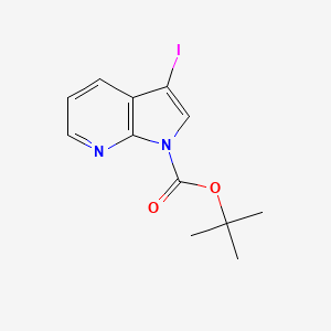tert-Butyl 3-iodo-1H-pyrrolo[2,3-b]pyridine-1-carboxylate chemical structure (CAS 192189-18-7)