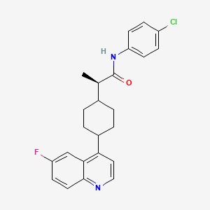 (R)-N-(4-Chlorophenyl)-2-(cis-4-(6-fluoroquinolin-4-yl)cyclohexyl)propanamide chemical structure (CAS 1923833-60-6)