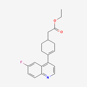 Ethyl 2-(4-(6-fluoroquinolin-4-yl)cyclohex-3-en-1-yl)acetate chemical structure (CAS 1923836-86-5)