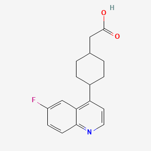 2-(cis-4-(6-Fluoroquinolin-4-yl)cyclohexyl)acetic acid chemical structure (CAS 1923846-51-8)