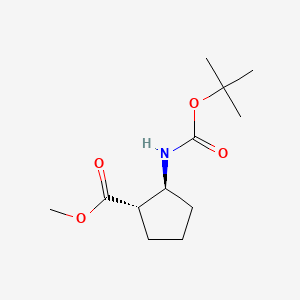 Methyl (1S,2S)-2-((tert-butoxycarbonyl)amino)cyclopentane-1-carboxylate chemical structure (CAS 192385-82-3)