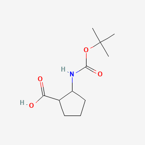 2-((tert-Butoxycarbonyl)amino)cyclopentanecarboxylic acid chemical structure (CAS 192385-99-2)