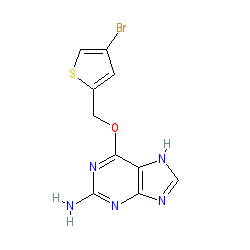 6-((4-Bromothiophen-2-yl)methoxy)-9H-purin-2-amine chemical structure (CAS 192441-08-0)