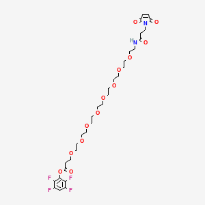 2,3,5,6-Tetrafluorophenyl 1-(2,5-dioxo-2,5-dihydro-1H-pyrrol-1-yl)-3-oxo-7,10,13,16,19,22,25,28-octaoxa-4-azahentriacontan-31-oate chemical structure (CAS 1924596-31-5)