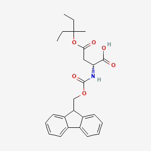 (R)-2-((((9H-Fluoren-9-yl)methoxy)carbonyl)amino)-4-((3-methylpentan-3-yl)oxy)-4-oxobutanoic acid chemical structure (CAS 1926162-97-1)