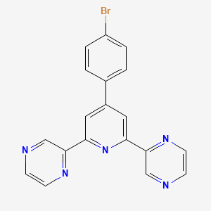 2,2'-(4-(4-Bromophenyl)pyridine-2,6-diyl)dipyrazine chemical structure (CAS 1928706-28-8)