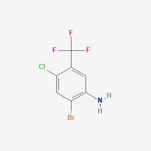 2-Bromo-4-chloro-5-(trifluoromethyl)aniline chemical structure (CAS 193090-44-7)