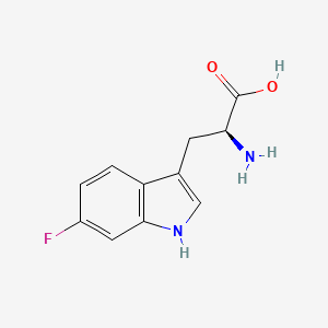 (S)-2-Amino-3-(6-fluoro-1H-indol-3-yl)propanoic acid chemical structure (CAS 19310-00-0)