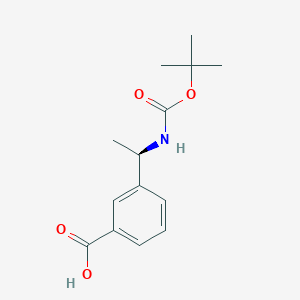(R)-3-(1-((tert-Butoxycarbonyl)amino)ethyl)benzoic acid chemical structure (CAS 193150-14-0)