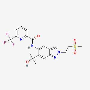N-(6-(2-Hydroxypropan-2-yl)-2-(2-(methylsulfonyl)ethyl)-2H-indazol-5-yl)-6-(trifluoromethyl)picolinamide chemical structure (CAS 1931994-81-8)
