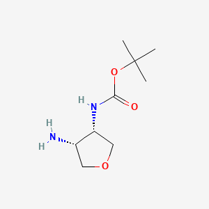 tert-Butyl ((3S,4R)-4-aminotetrahydrofuran-3-yl)carbamate chemical structure (CAS 1932043-46-3)