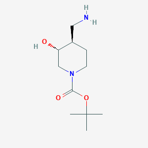 tert-Butyl (3R,4R)-4-(aminomethyl)-3-hydroxypiperidine-1-carboxylate chemical structure (CAS 1932053-73-0)