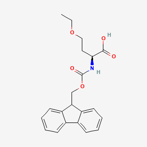 (S)-2-((((9H-Fluoren-9-yl)methoxy)carbonyl)amino)-4-ethoxybutanoic acid chemical structure (CAS 1932074-99-1)