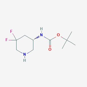 tert-Butyl (S)-(5,5-difluoropiperidin-3-yl)carbamate chemical structure (CAS 1932109-72-2)