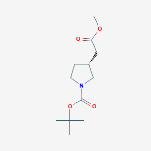 tert-Butyl (R)-3-(2-methoxy-2-oxoethyl)pyrrolidine-1-carboxylate chemical structure (CAS 1932120-77-8)