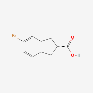 (R)-5-Bromo-2,3-dihydro-1H-indene-2-carboxylic acid chemical structure (CAS 1932202-89-5)