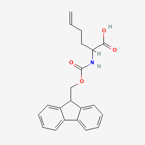 2-((((9H-Fluoren-9-yl)methoxy)carbonyl)amino)hex-5-enoic acid chemical structure (CAS 193223-97-1)