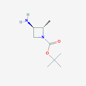 tert-butyl (2S,3R)-3-amino-2-methylazetidine-1-carboxylate chemical structure (CAS 1932239-92-3)