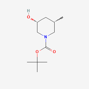 tert-Butyl (3R,5S)-3-hydroxy-5-methylpiperidine-1-carboxylate chemical structure (CAS 1932597-68-6)