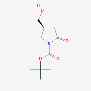 (S)-tert-Butyl 4-(hydroxymethyl)-2-oxopyrrolidine-1-carboxylate chemical structure (CAS 1932600-03-7)