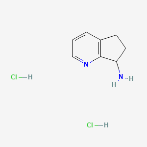 6,7-Dihydro-5H-cyclopenta[b]pyridin-7-amine dihydrochloride chemical structure (CAS 1932614-56-6)