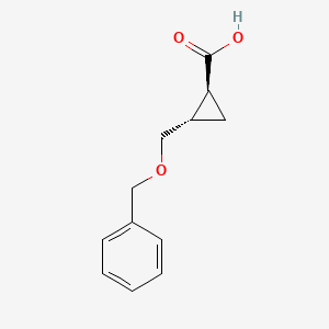 (1S,2S)-2-((Benzyloxy)methyl)cyclopropane-1-carboxylic acid chemical structure (CAS 1932779-15-1)