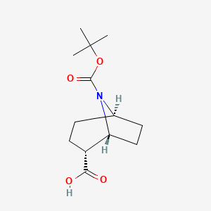 (1R,2R,5R)-8-(tert-Butoxycarbonyl)-8-azabicyclo[3.2.1]octane-2-carboxylic acid chemical structure (CAS 1932803-08-1)