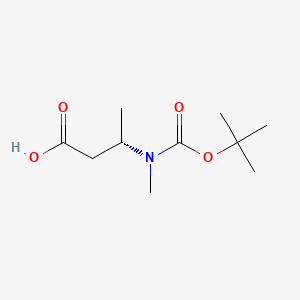(S)-3-((tert-Butoxycarbonyl)(methyl)amino)butanoic acid chemical structure (CAS 193414-04-9)