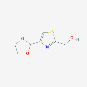 (4-(1,3-Dioxolan-2-yl)thiazol-2-yl)methanol chemical structure (CAS 1934407-64-3)
