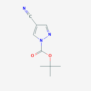 tert-Butyl 4-cyano-1H-pyrazole-1-carboxylate chemical structure (CAS 1934420-54-8)