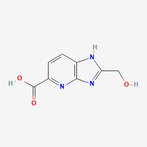 2-(Hydroxymethyl)-3H-imidazo[4,5-b]pyridine-5-carboxylic acid chemical structure (CAS 1934609-15-0)
