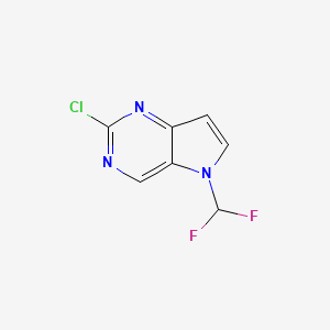 2-Chloro-5-(difluoromethyl)-5H-pyrrolo[3,2-d]pyrimidine chemical structure (CAS 1934913-04-8)