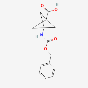 3-(((Benzyloxy)carbonyl)amino)bicyclo[1.1.1]pentane-1-carboxylic acid chemical structure (CAS 1935125-14-6)
