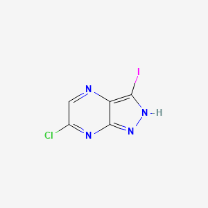6-Chloro-3-iodo-1H-pyrazolo[3,4-b]pyrazine chemical structure (CAS 1935196-58-9)
