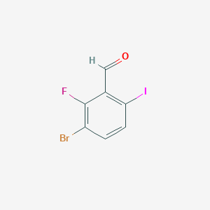 3-Bromo-2-fluoro-6-iodobenzaldehyde chemical structure (CAS 1935263-17-4)