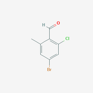 4-Bromo-2-chloro-6-methylbenzaldehyde chemical structure (CAS 1935316-95-2)