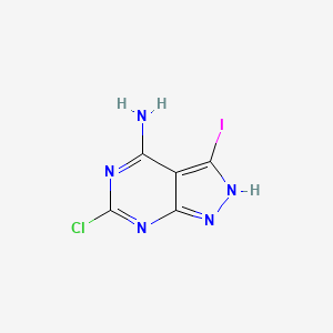 6-Chloro-3-iodo-1H-pyrazolo[3,4-d]pyrimidin-4-amine chemical structure (CAS 1935368-77-6)