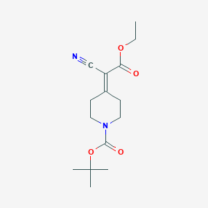 tert-Butyl 4-(1-cyano-2-ethoxy-2-oxoethylidene)piperidine-1-carboxylate chemical structure (CAS 193537-11-0)