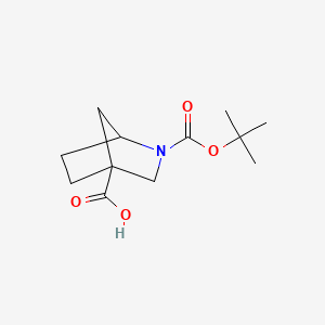 Rel-（1S,4S）-2-(tert-Butoxycarbonyl)-2-azabicyclo[2.2.1]heptane-4-carboxylic acid chemical structure (CAS 1935385-39-9)