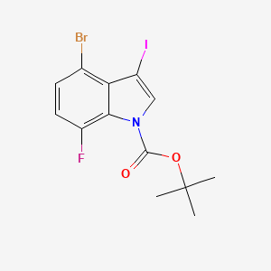 tert-Butyl 4-bromo-7-fluoro-3-iodo-1H-indole-1-carboxylate chemical structure (CAS 1935425-70-9)