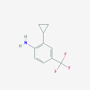 2-Cyclopropyl-4-(trifluoromethyl)aniline chemical structure (CAS 1936063-39-6)