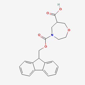 4-(((9H-Fluoren-9-yl)methoxy)carbonyl)-1,4-oxazepane-6-carboxylic acid chemical structure (CAS 1936071-00-9)