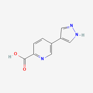 5-(1H-Pyrazol-4-yl)pyridine-2-carboxylic acid chemical structure (CAS 1936091-10-9)