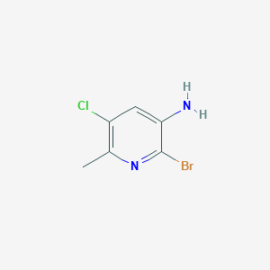 2-Bromo-5-chloro-6-methylpyridin-3-amine chemical structure (CAS 1936218-99-3)