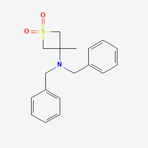 3-(Dibenzylamino)-3-methylthietane 1,1-dioxide chemical structure (CAS 1936219-91-8)